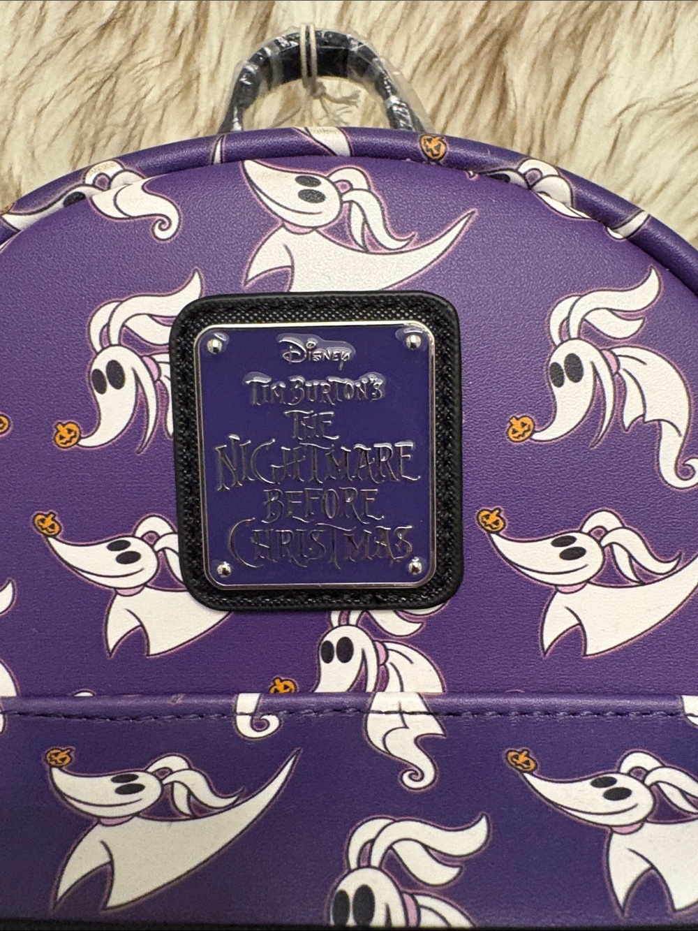 Disney Purple 'Zero' Ghost Pattern Mini Backpack - Picture 2 of 4